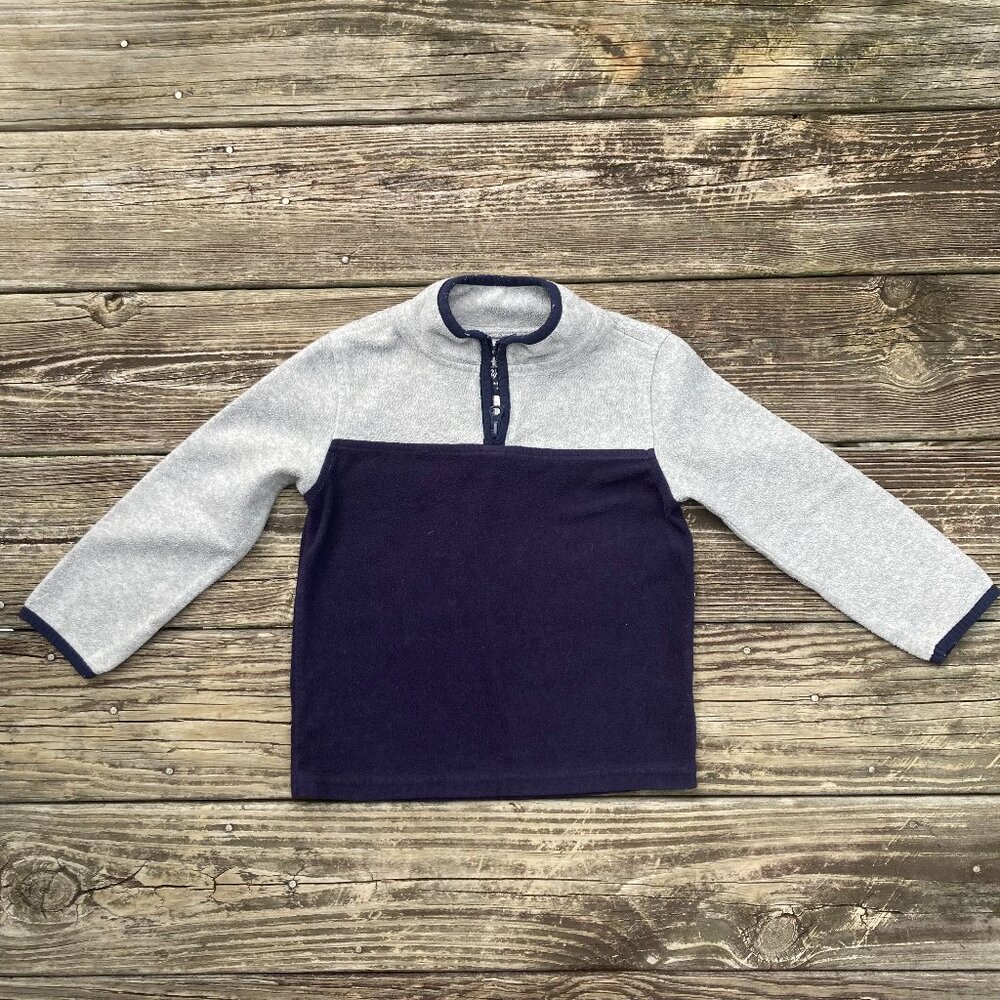 OshKosh B’gosh Colorblock Fleece Quarter-Zip, 4T – Navy & Gray
